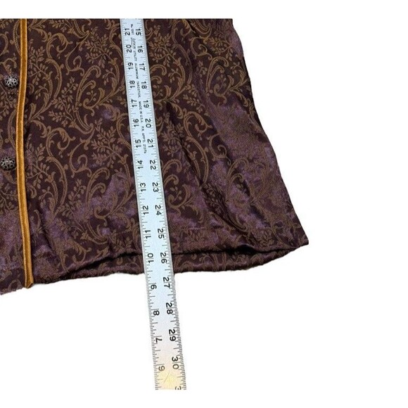 Victorias Secret Vtg Gold Label Pajama Set Size Small Maroon Brocade/Gold-Lounge - Picture 8 of 10
